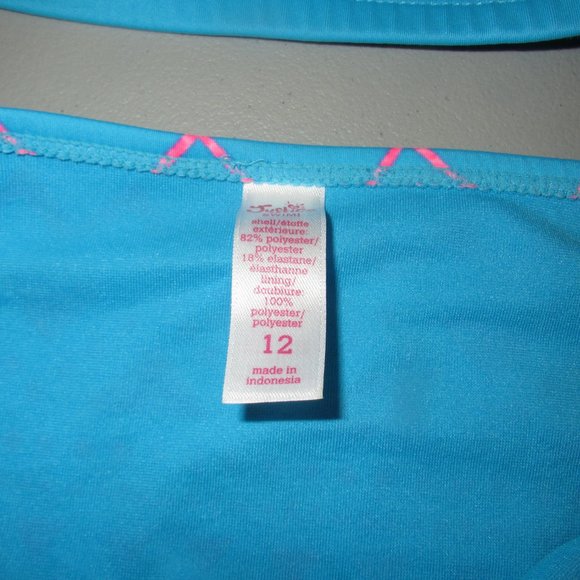 Blue & Pink 2 Pcs Justice Bikini Swimsuit Size 12 - Picture 2 of 7